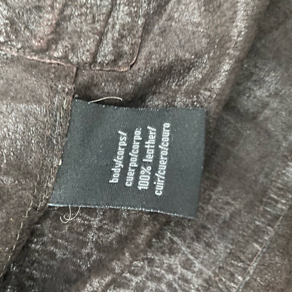 Calvin Klein Women’s brown 100% leather jacket Sz Small - Picture 5 of 5